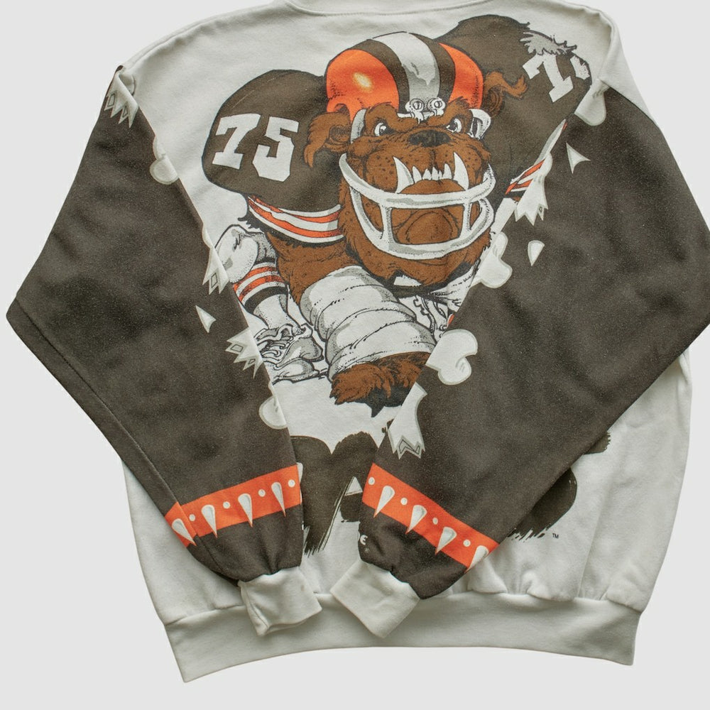 Cleveland Browns Chalk Line 90s Pullover Sweatshirt White Vintage | Fanatics