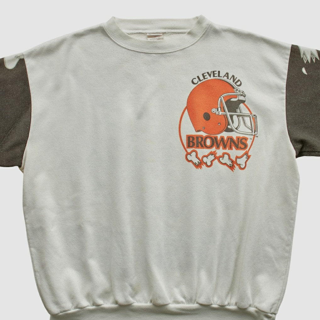 Cleveland Browns Chalk Line 90s Pullover Sweatshirt White Vintage | Fanatics