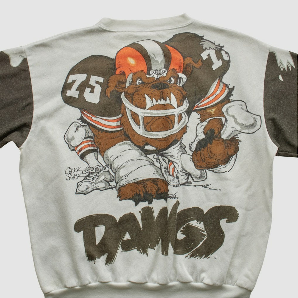 Cleveland Browns Chalk Line 90s Pullover Sweatshirt White Vintage | Fanatics