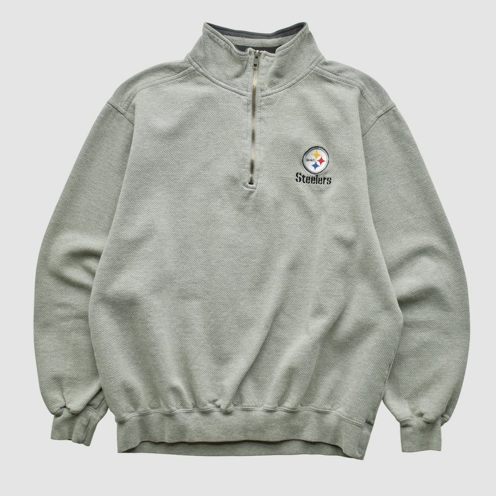 Pittsburgh Steelers Lee Sport 90s 1/4 Zip Sweatshirt Heather Gray Vintage | Fanatics