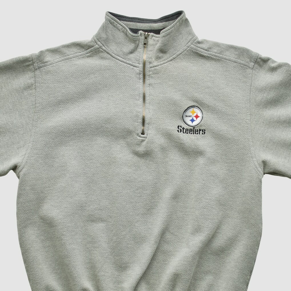 Pittsburgh Steelers Lee Sport 90s 1/4 Zip Sweatshirt Heather Gray Vintage | Fanatics