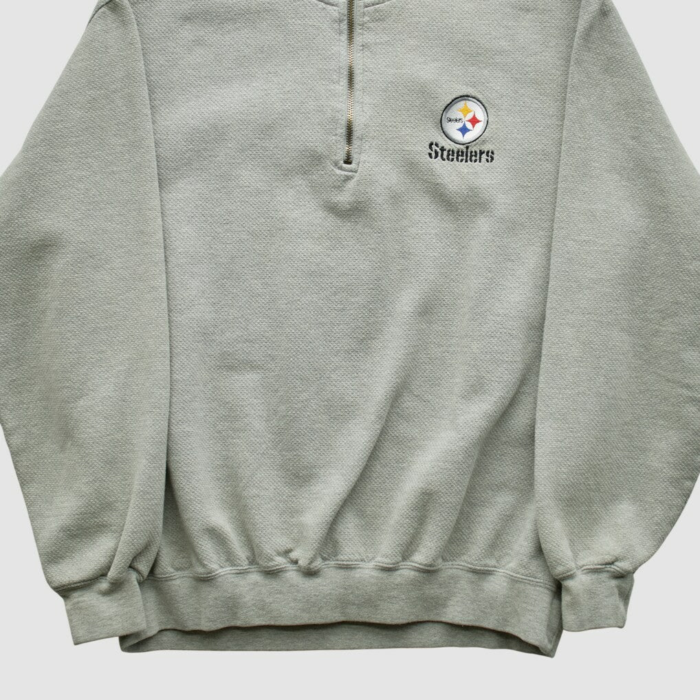 Pittsburgh Steelers Lee Sport 90s 1/4 Zip Sweatshirt Heather Gray Vintage | Fanatics