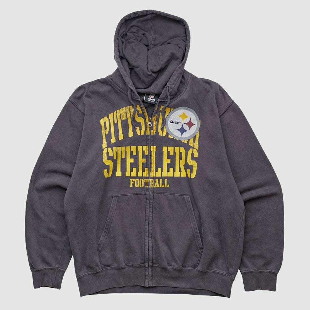 Pittsburgh Steelers NFL 2010s Hooded Full Zip Sweatshirt Gray Vintage | Fanatics