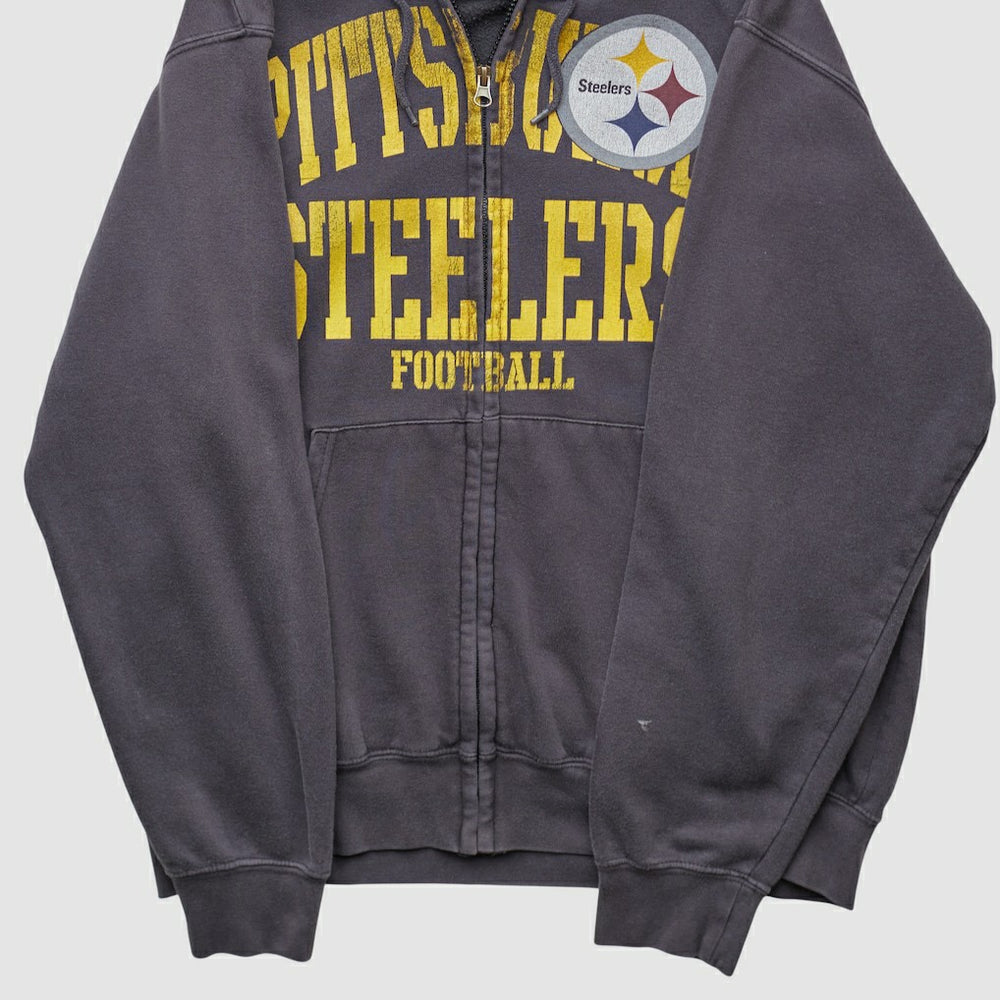 Pittsburgh Steelers NFL 2010s Hooded Full Zip Sweatshirt Gray Vintage | Fanatics