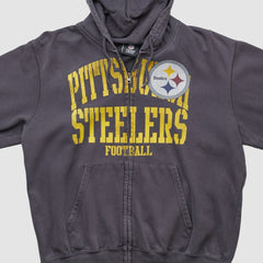 Pittsburgh Steelers NFL 2010s Hooded Full Zip Sweatshirt Gray Vintage | Fanatics