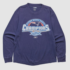 New England Patriots Reebok 2005 Long Sleeve T-shirt Navy Vintage | Fanatics