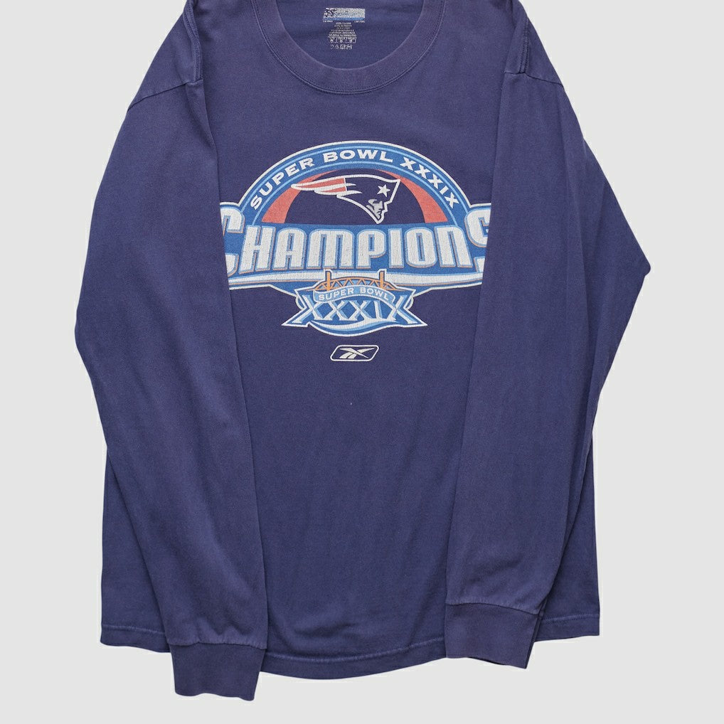 New England Patriots Reebok 2005 Long Sleeve T-shirt Navy Vintage | Fanatics