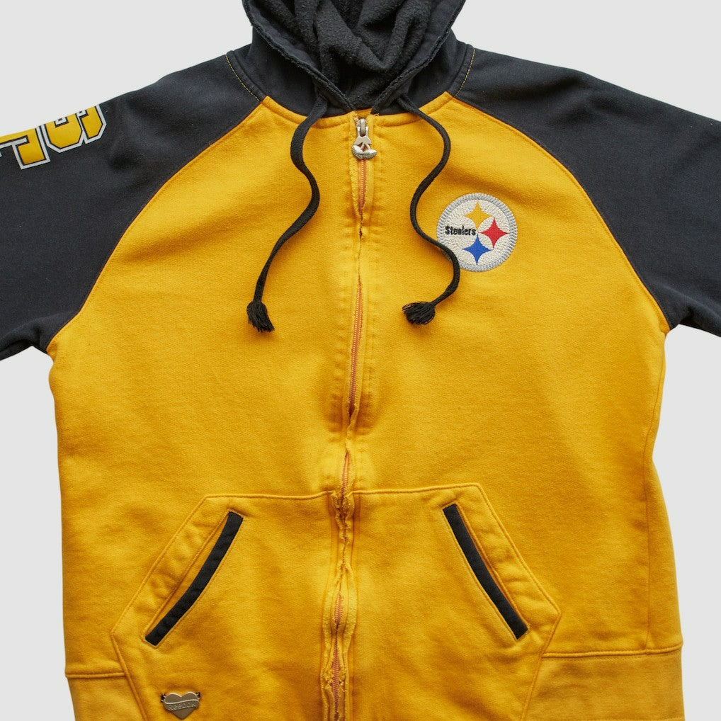 Pittsburgh Steelers Reebok 2000s Hooded Full Zip Sweatshirt Yellow Vintage | Fanatics