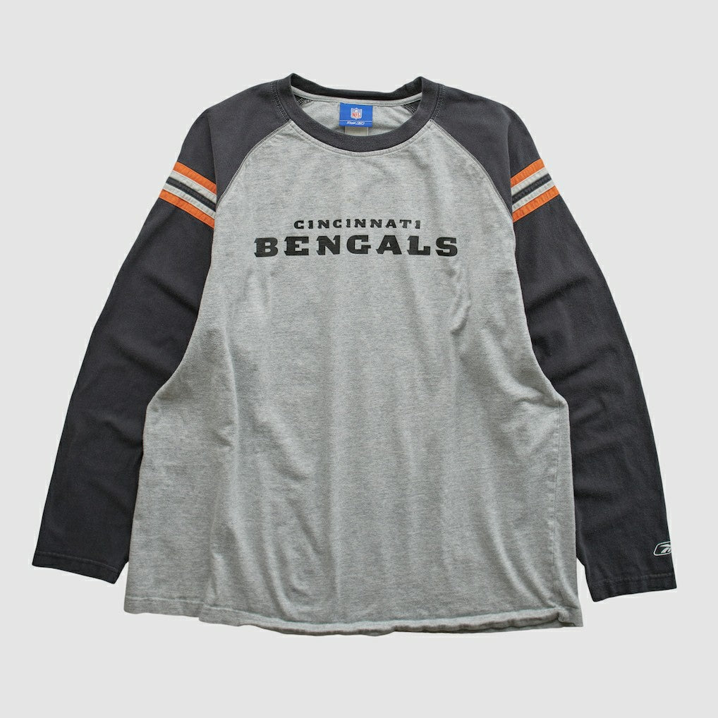 Cincinnati Bengals Reebok 2000s Long Sleeve T-shirt Heather Gray Vintage | Fanatics