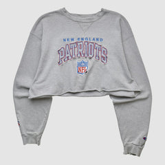 New England Patriots Champion 90s Pullover Sweatshirt Heather Gray Vintage | Fanatics