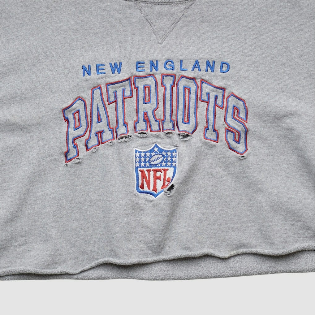 New England Patriots Champion 90s Pullover Sweatshirt Heather Gray Vintage | Fanatics
