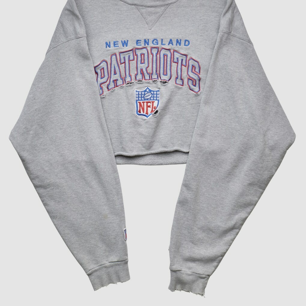 New England Patriots Champion 90s Pullover Sweatshirt Heather Gray Vintage | Fanatics
