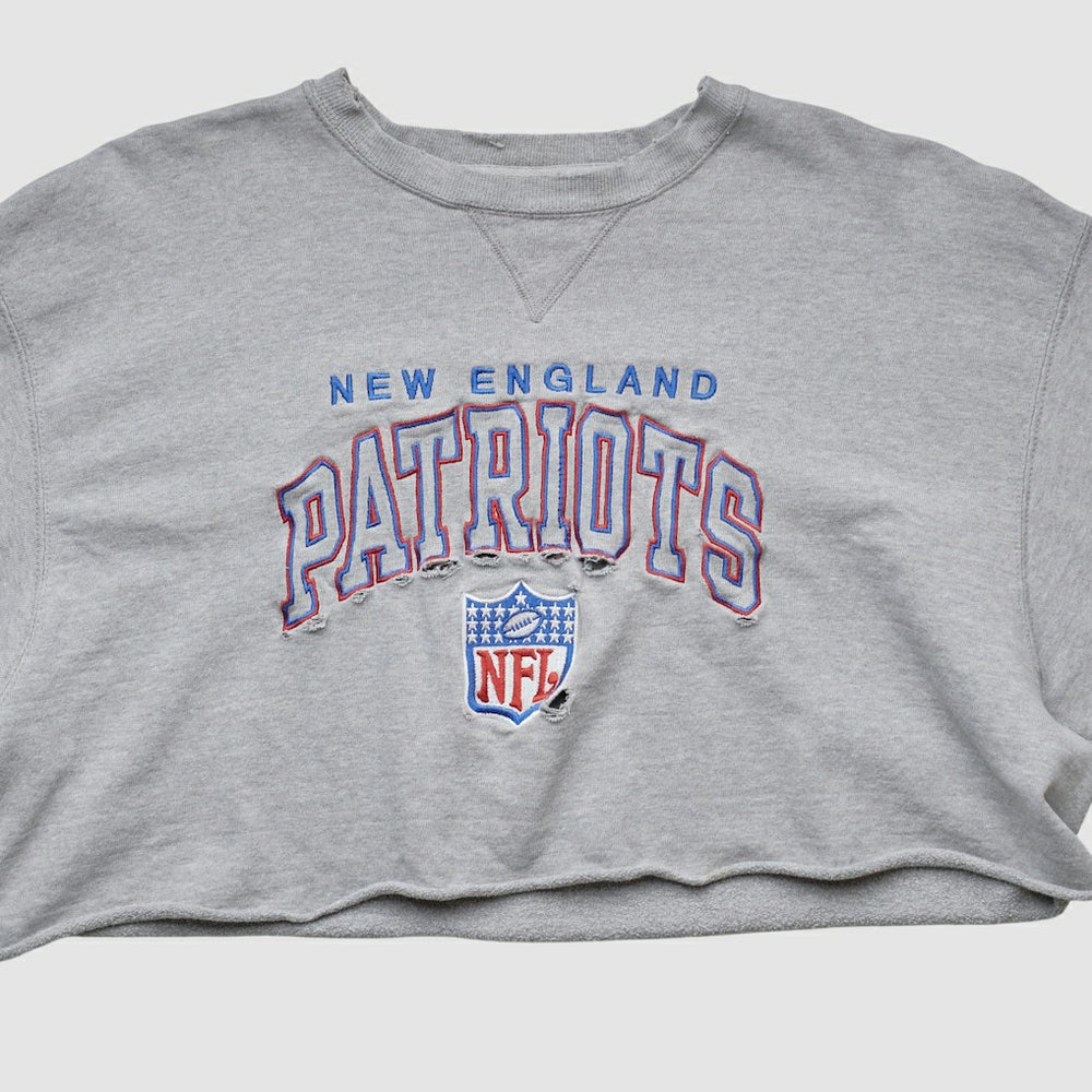 New England Patriots Champion 90s Pullover Sweatshirt Heather Gray Vintage | Fanatics