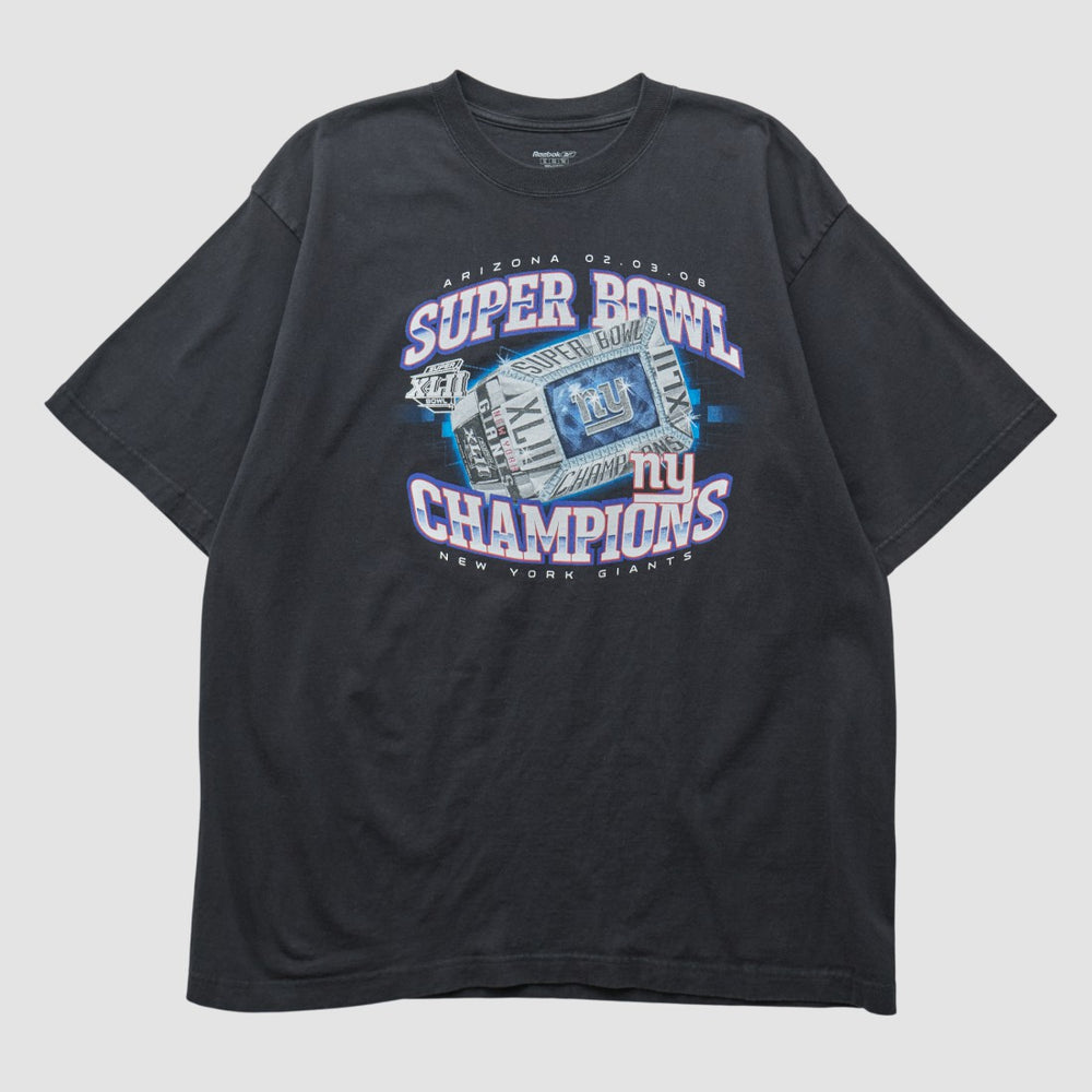 New York Giants Reebok 2008 T-shirt Black Vintage | Fanatics