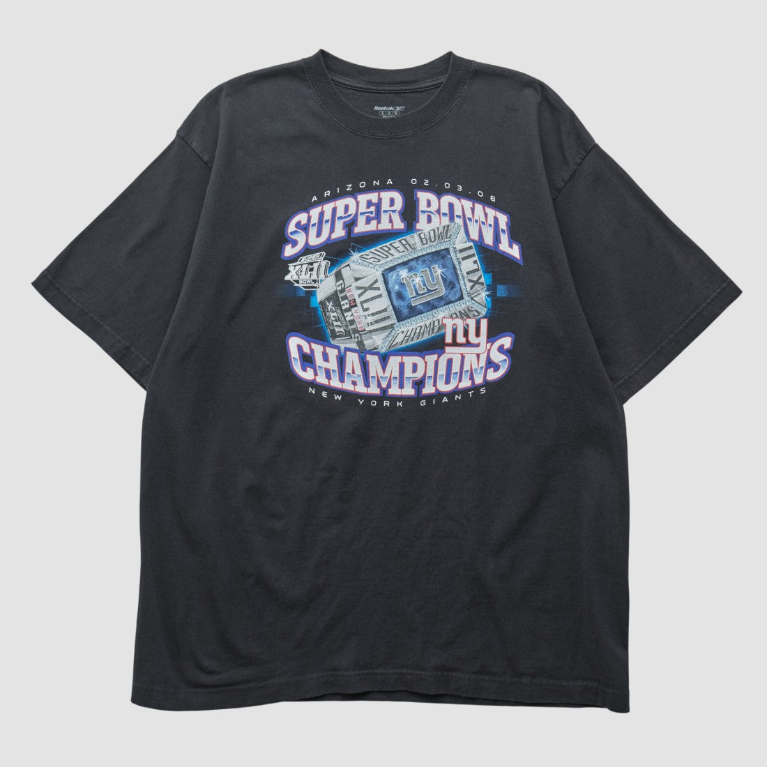 New York Giants Reebok 2008 T-shirt Black Vintage | Fanatics