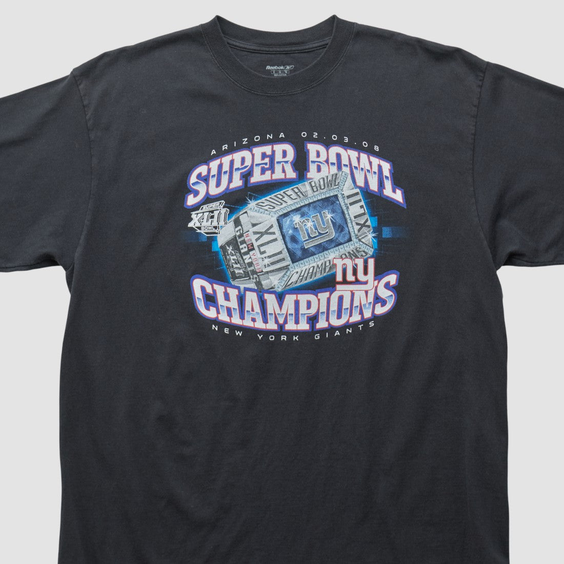 New York Giants Reebok 2008 T-shirt Black Vintage | Fanatics