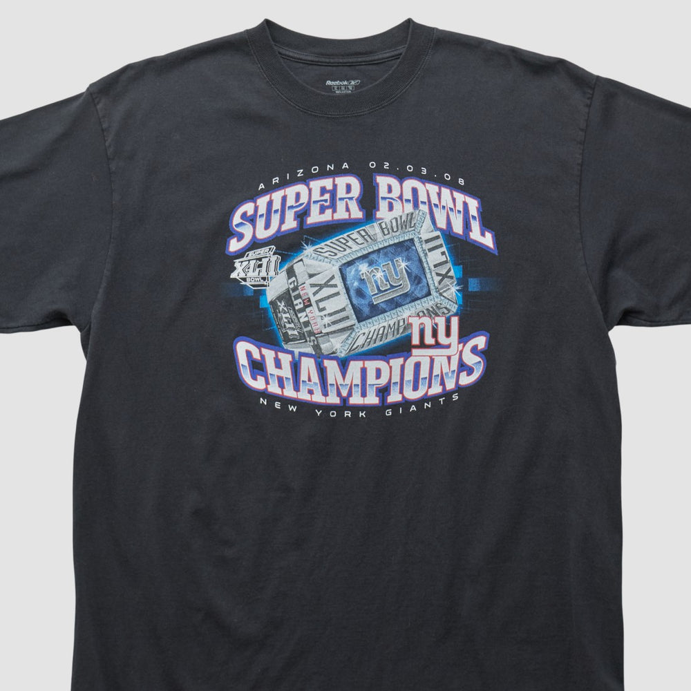 New York Giants Reebok 2008 T-shirt Black Vintage | Fanatics