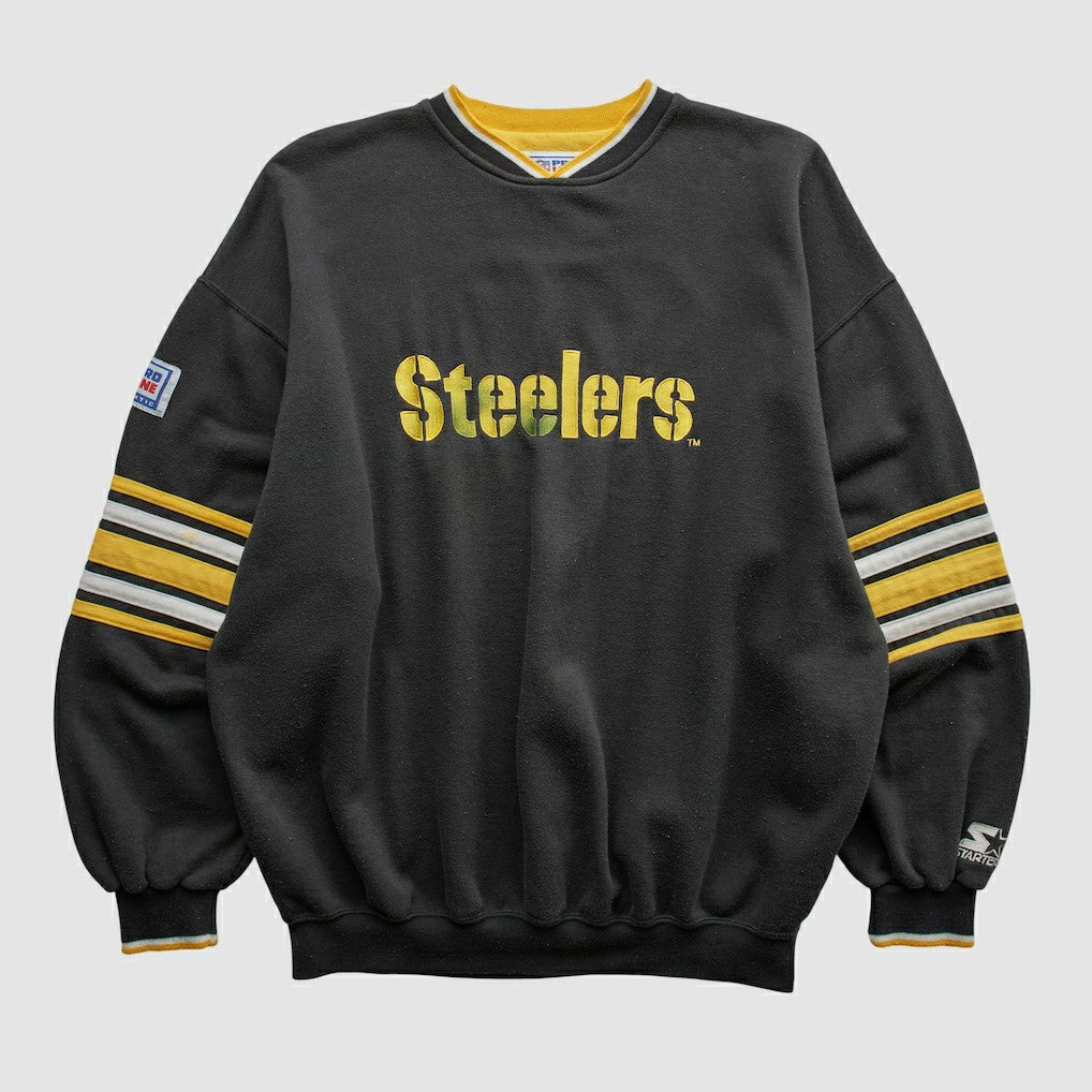 Pittsburgh Steelers Starter 90s Pullover Sweatshirt Black Vintage | Fanatics