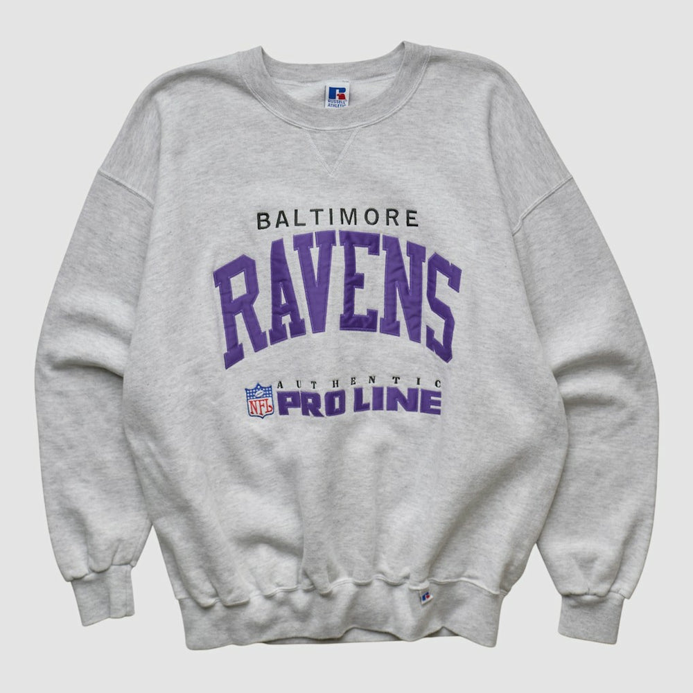 Baltimore Ravens Russell 90s Sweatshirt Heather Gray Vintage | Fanatics