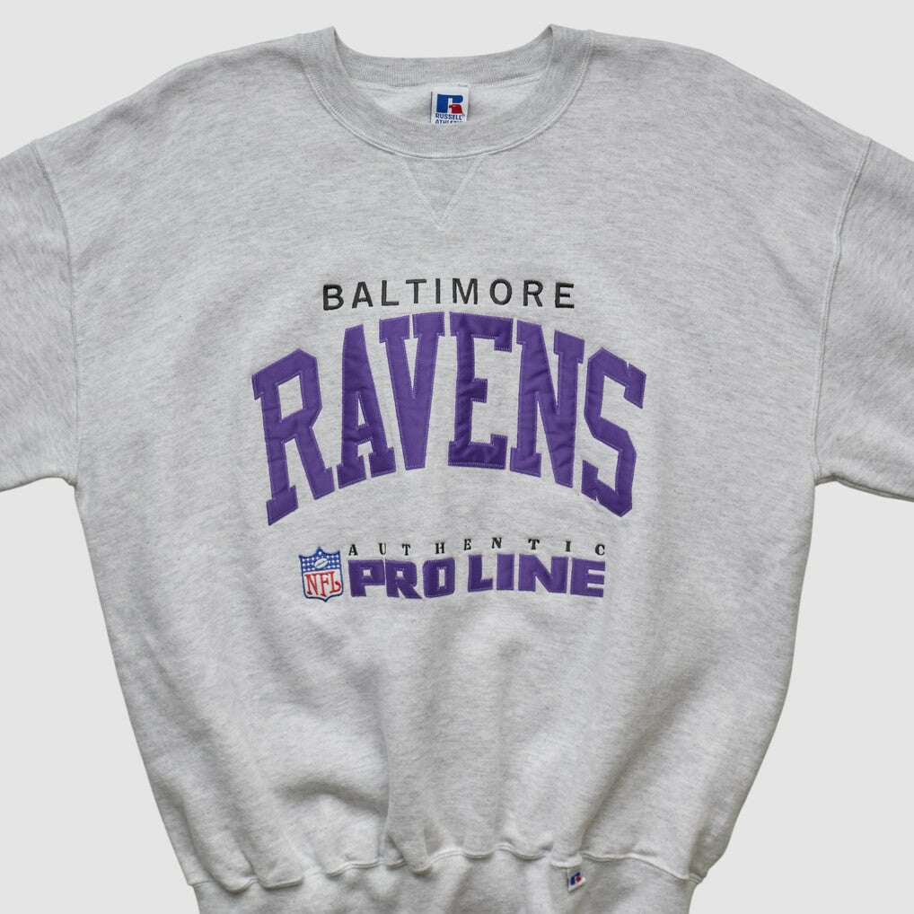 Baltimore Ravens Russell 90s Sweatshirt Heather Gray Vintage | Fanatics