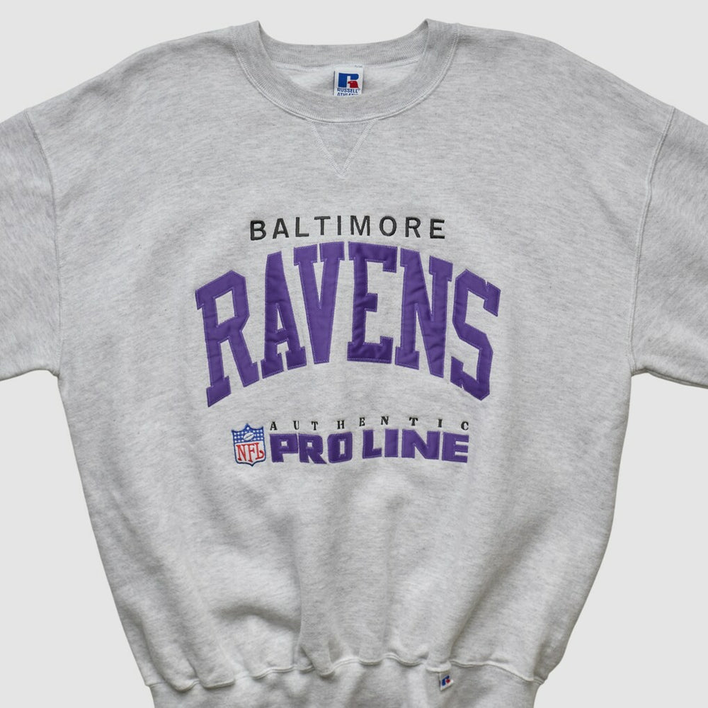 Baltimore Ravens Russell 90s Sweatshirt Heather Gray Vintage | Fanatics