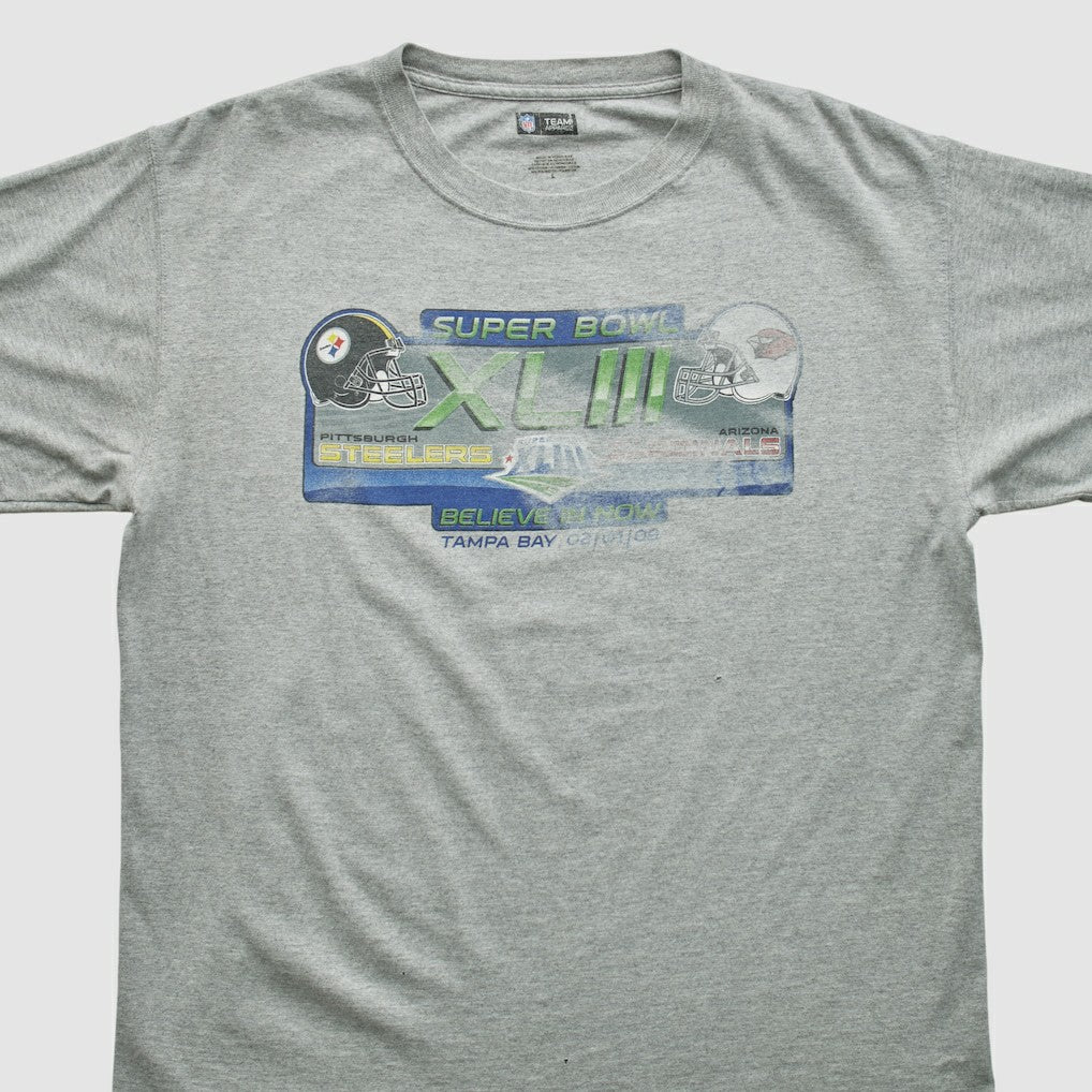 Super Bowl XLIII NFL 2009 T-shirt Heather Gray Vintage | Fanatics