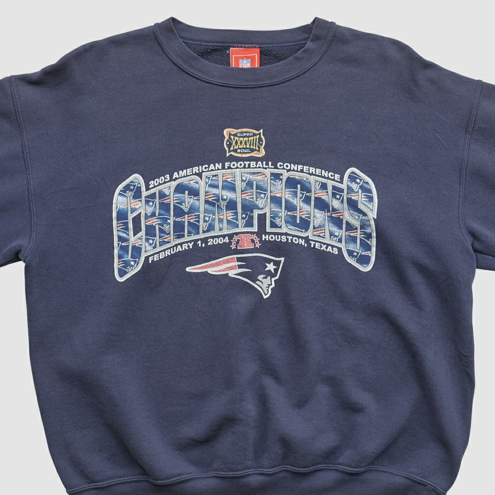 New England Patriots NFL 2003 Pullover Sweatshirt Navy Vintage | Fanatics
