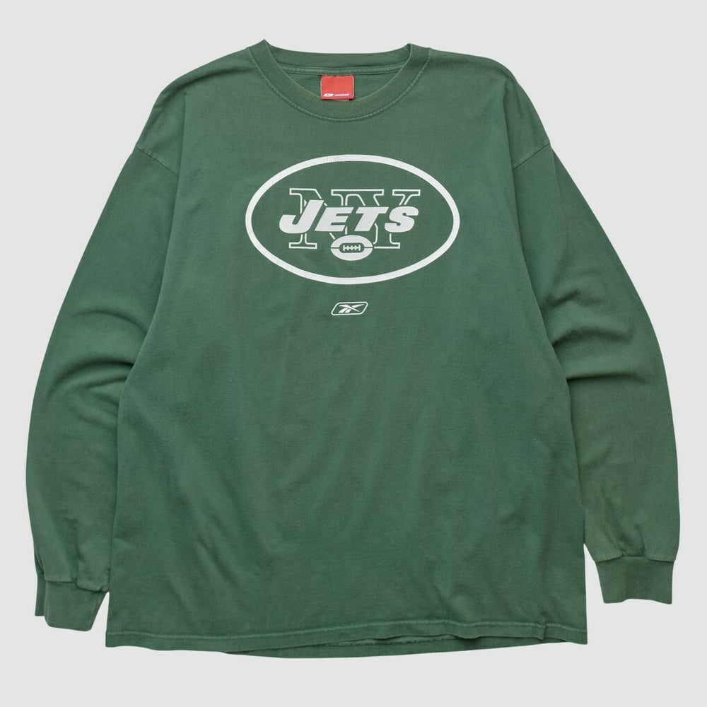 New York Jets Reebok 2000s Long Sleeve T-shirt Green Vintage | Fanatics