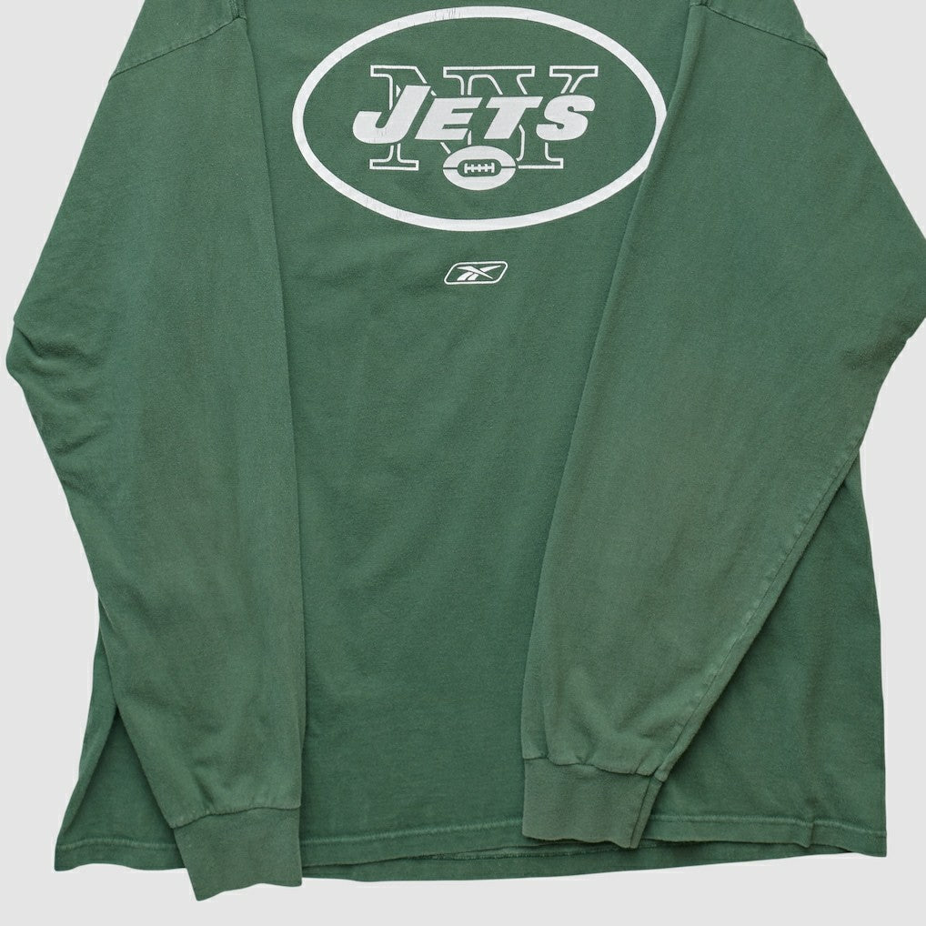 New York Jets Reebok 2000s Long Sleeve T-shirt Green Vintage | Fanatics