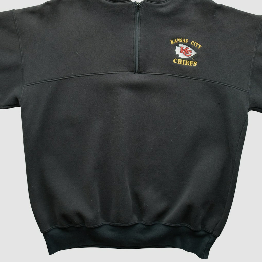 Kansas City Chiefs Dodger 90s Hooded 1/4 Zip Sweatshirt Black Vintage | Fanatics