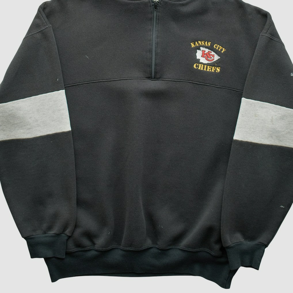 Kansas City Chiefs Dodger 90s Hooded 1/4 Zip Sweatshirt Black Vintage | Fanatics