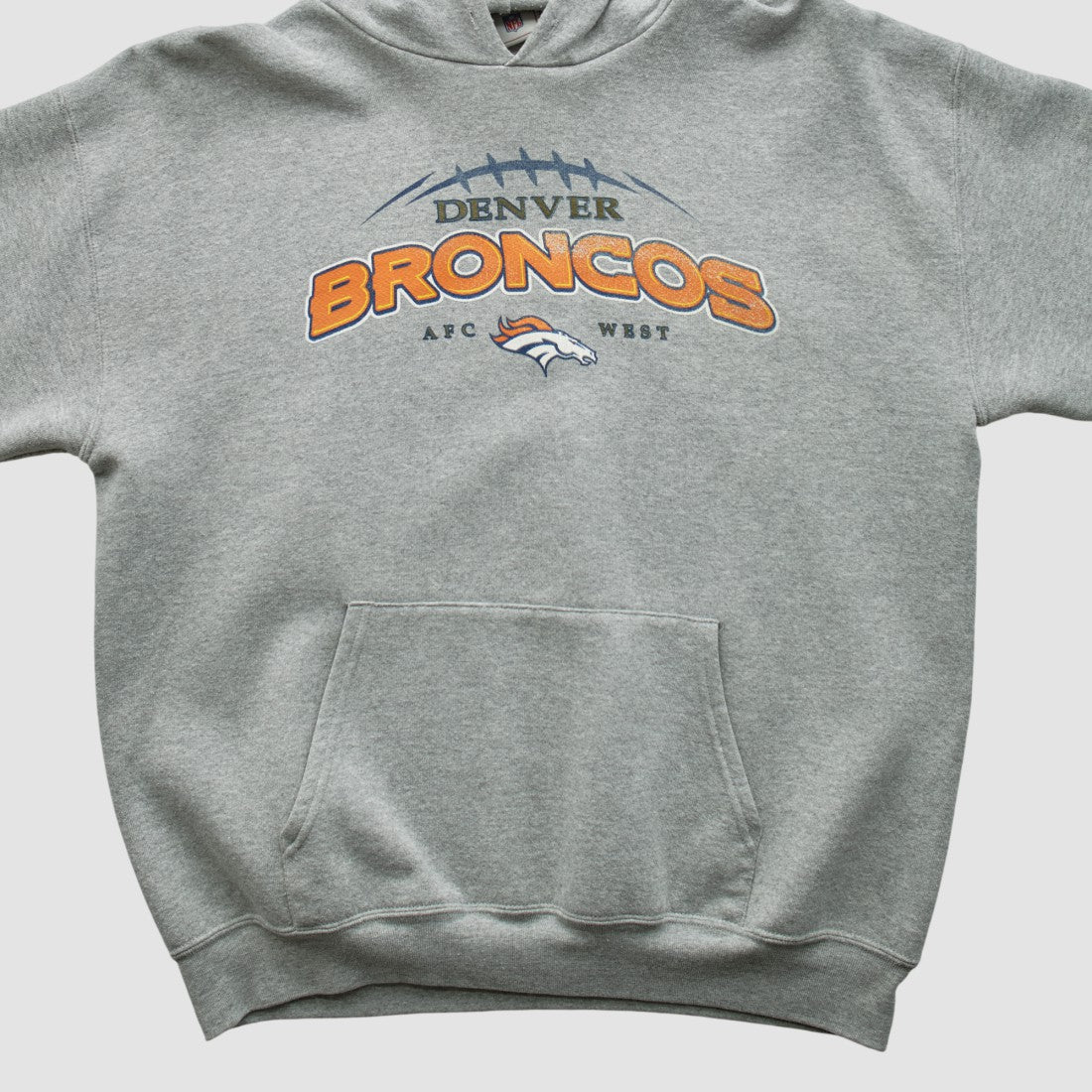 Denver Broncos NFL 2000s Hooded Pullover Sweatshirt Heather Gray Vintage | Fanatics