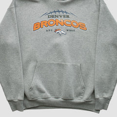 Denver Broncos NFL 2000s Hooded Pullover Sweatshirt Heather Gray Vintage | Fanatics