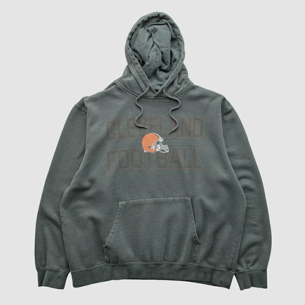 Cleveland Browns Majestic 2010s Hooded Pullover Sweatshirt Gray Vintage | Fanatics