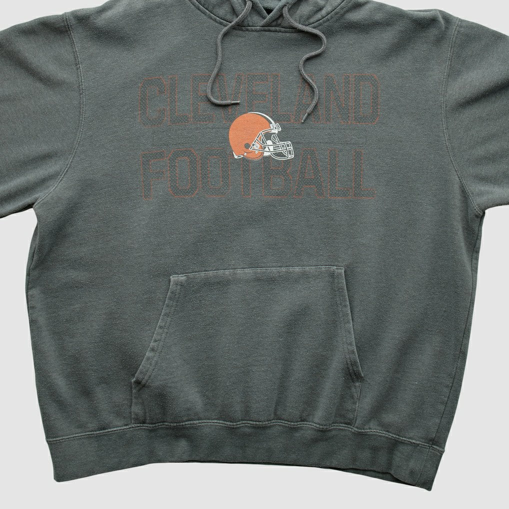 Cleveland Browns Majestic 2010s Hooded Pullover Sweatshirt Gray Vintage | Fanatics