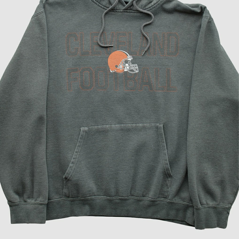 Cleveland Browns Majestic 2010s Hooded Pullover Sweatshirt Gray Vintage | Fanatics