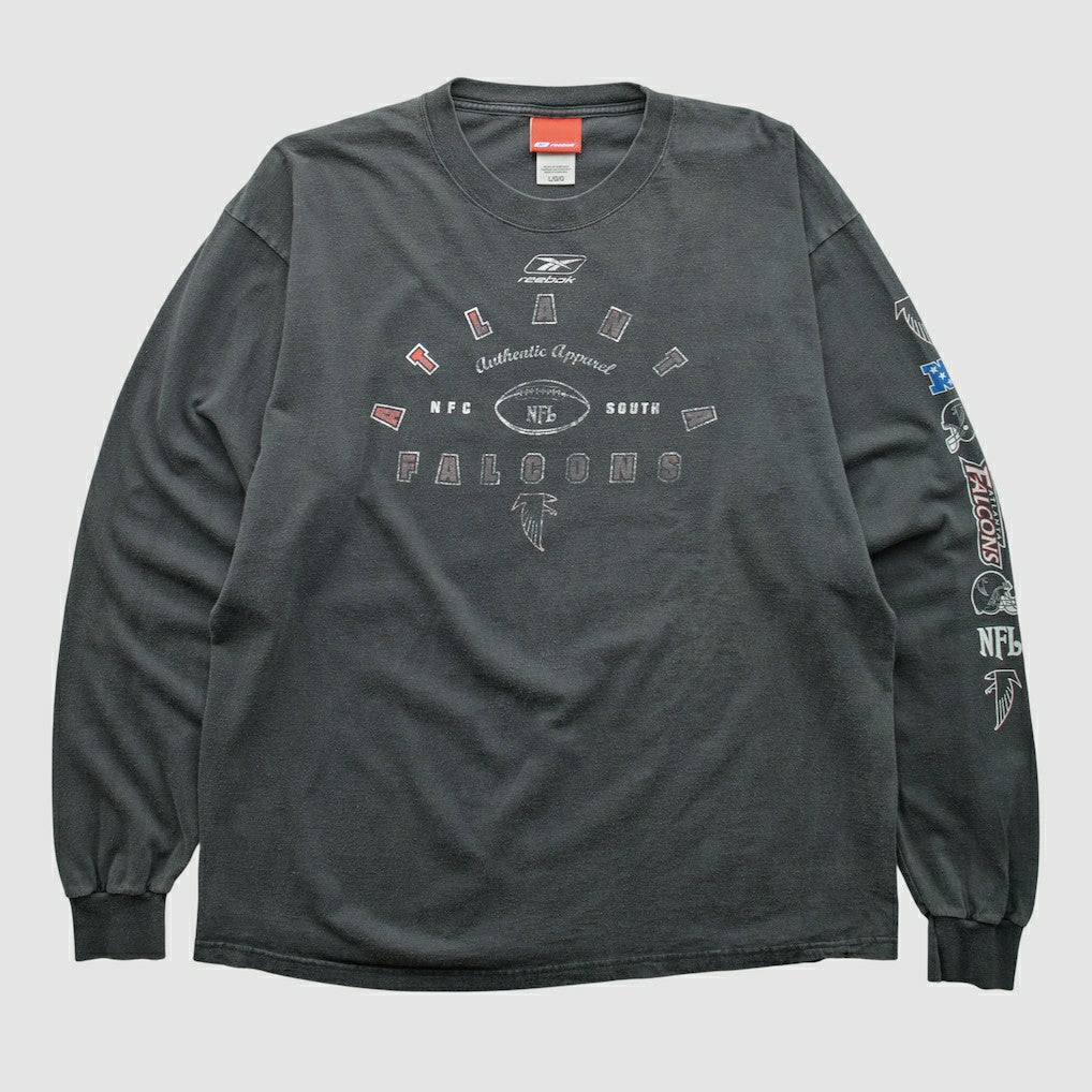 Atlanta Falcons Reebok 2000s Long Sleeve T-shirt Charcoal Vintage | Fanatics