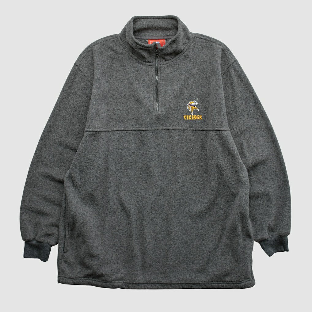 Minnesota Vikings NFL 2000s 1/4 Zip Sweatshirt Dark Heather Gray Vintage | Fanatics