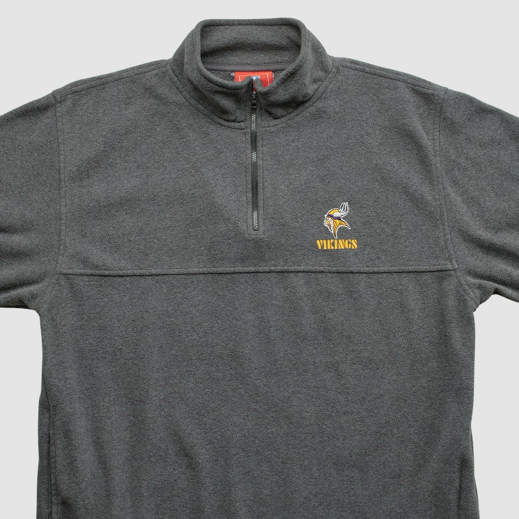 Minnesota Vikings NFL 2000s 1/4 Zip Sweatshirt Dark Heather Gray Vintage | Fanatics
