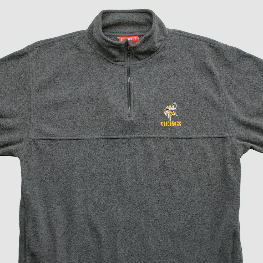 Minnesota Vikings NFL 2000s 1/4 Zip Sweatshirt Dark Heather Gray Vintage | Fanatics