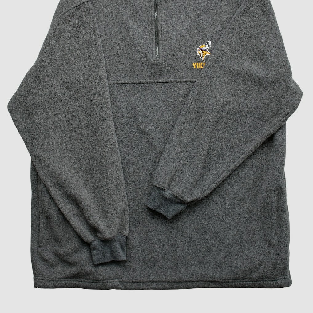 Minnesota Vikings NFL 2000s 1/4 Zip Sweatshirt Dark Heather Gray Vintage | Fanatics