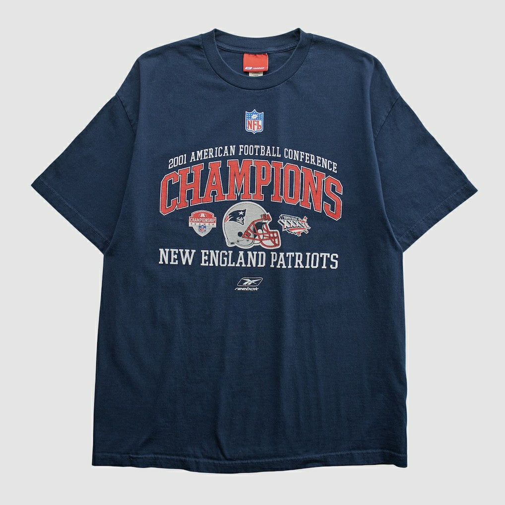New England Patriots Reebok 2001 T-shirt Navy Vintage | Fanatics