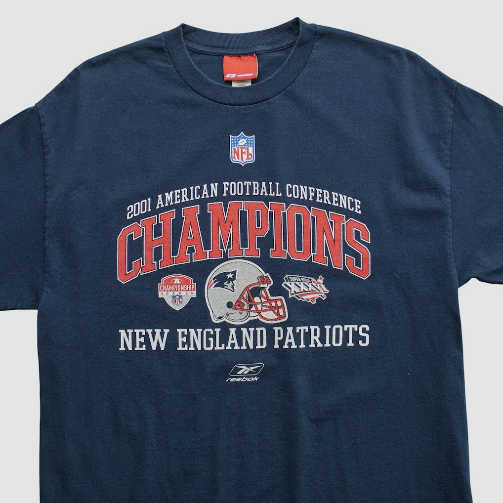 New England Patriots Reebok 2001 T-shirt Navy Vintage | Fanatics