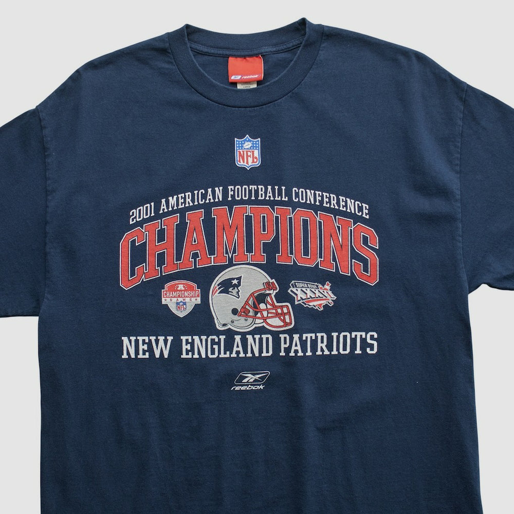 New England Patriots Reebok 2001 T-shirt Navy Vintage | Fanatics