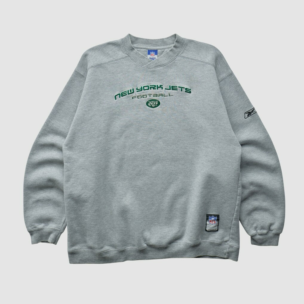 New York Jets Reebok 2000s Pullover Sweatshirt Heather Gray Vintage | Fanatics