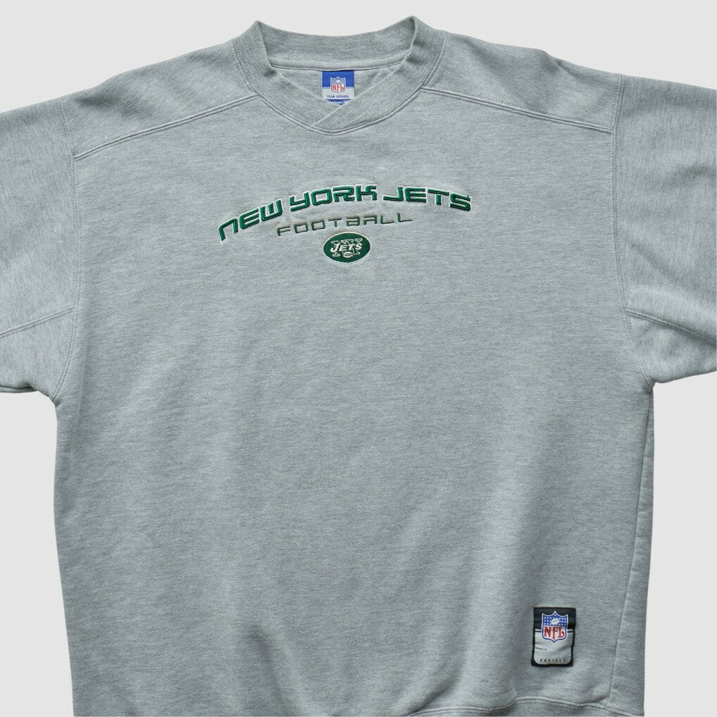 New York Jets Reebok 2000s Pullover Sweatshirt Heather Gray Vintage | Fanatics