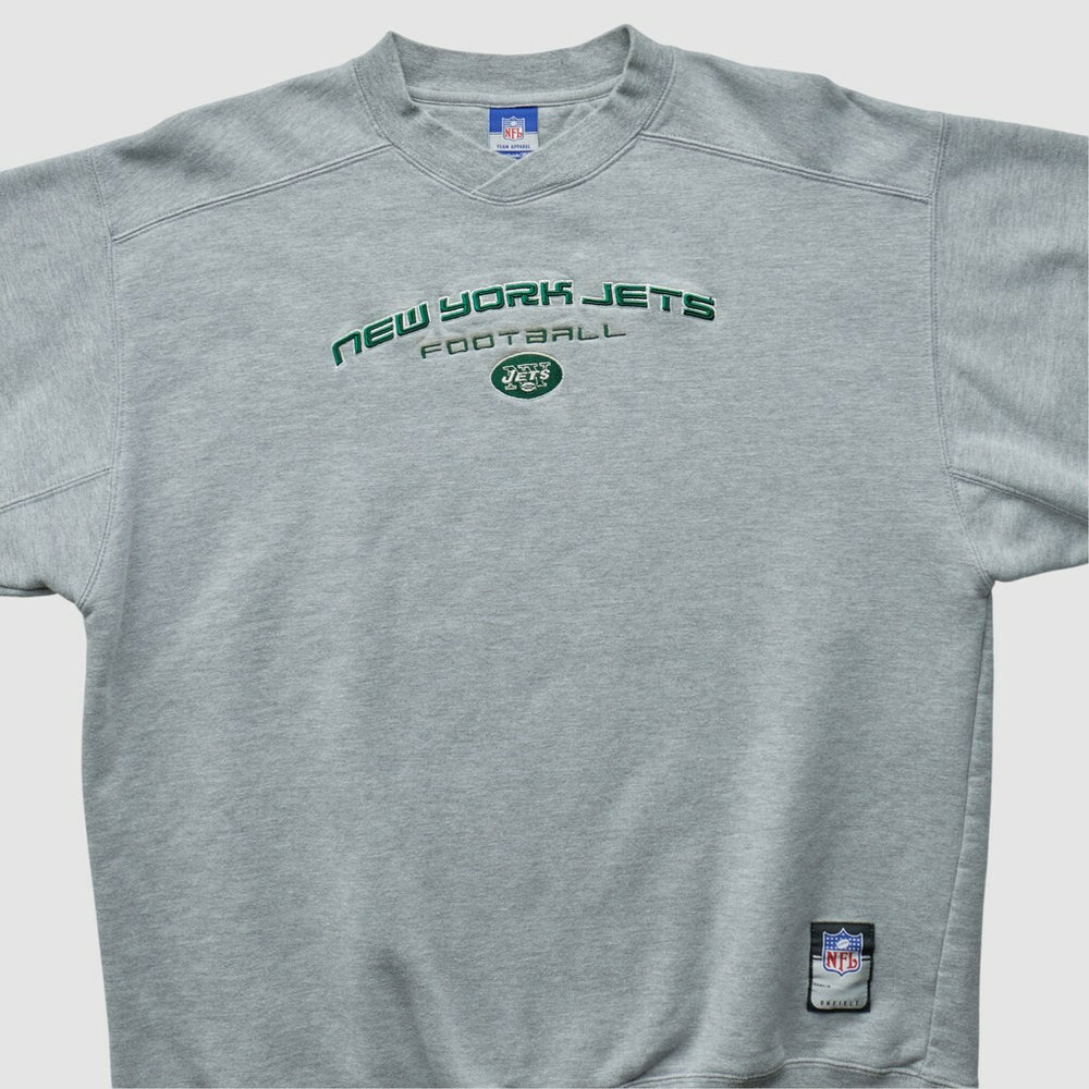 New York Jets Reebok 2000s Pullover Sweatshirt Heather Gray Vintage | Fanatics