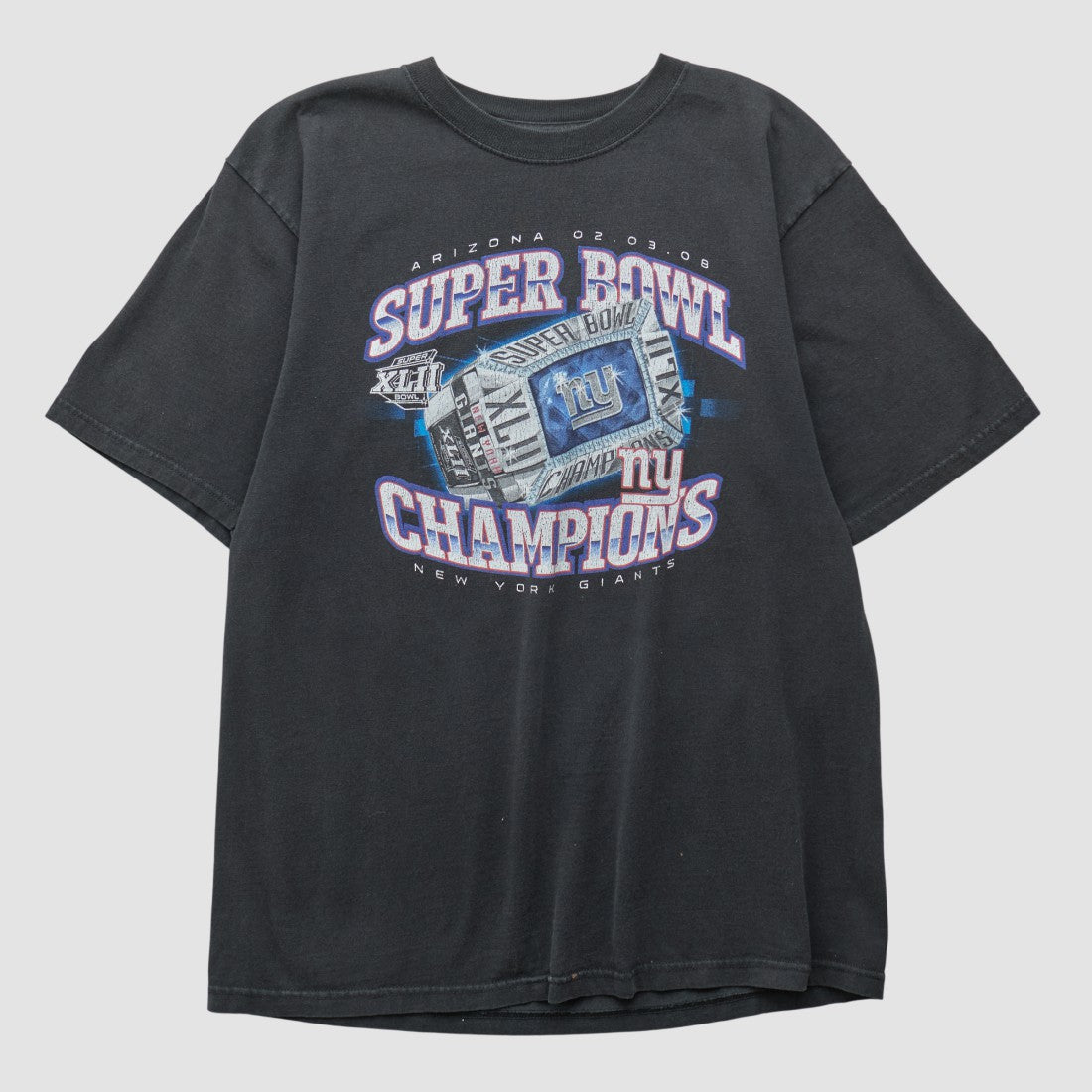 New York Giants Reebok 2008 T-shirt Black Vintage | Fanatics