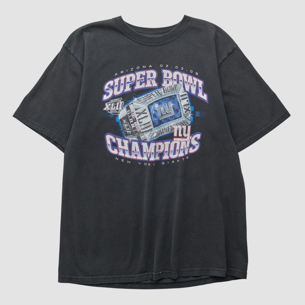 New York Giants Reebok 2008 T-shirt Black Vintage | Fanatics