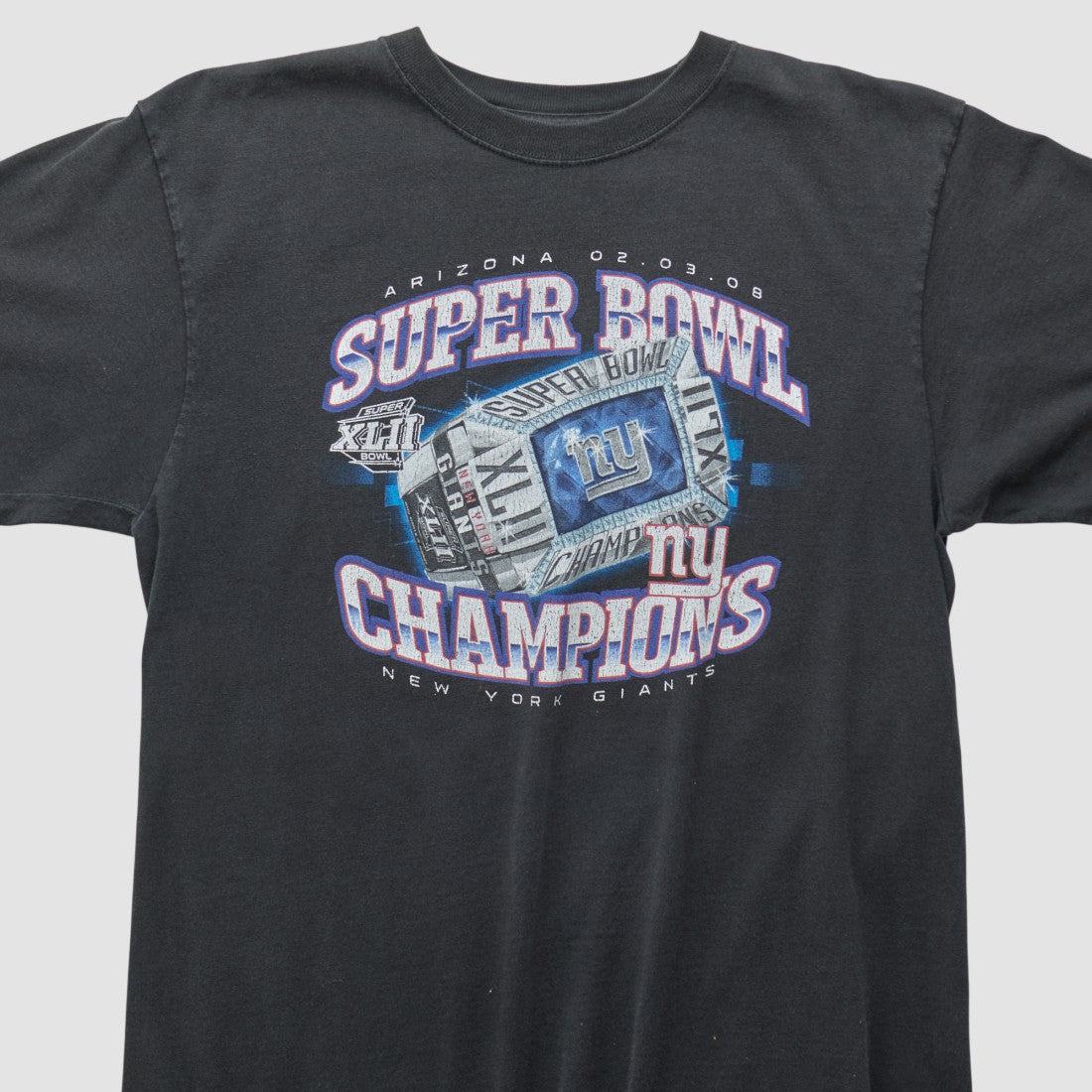 New York Giants Reebok 2008 T-shirt Black Vintage | Fanatics